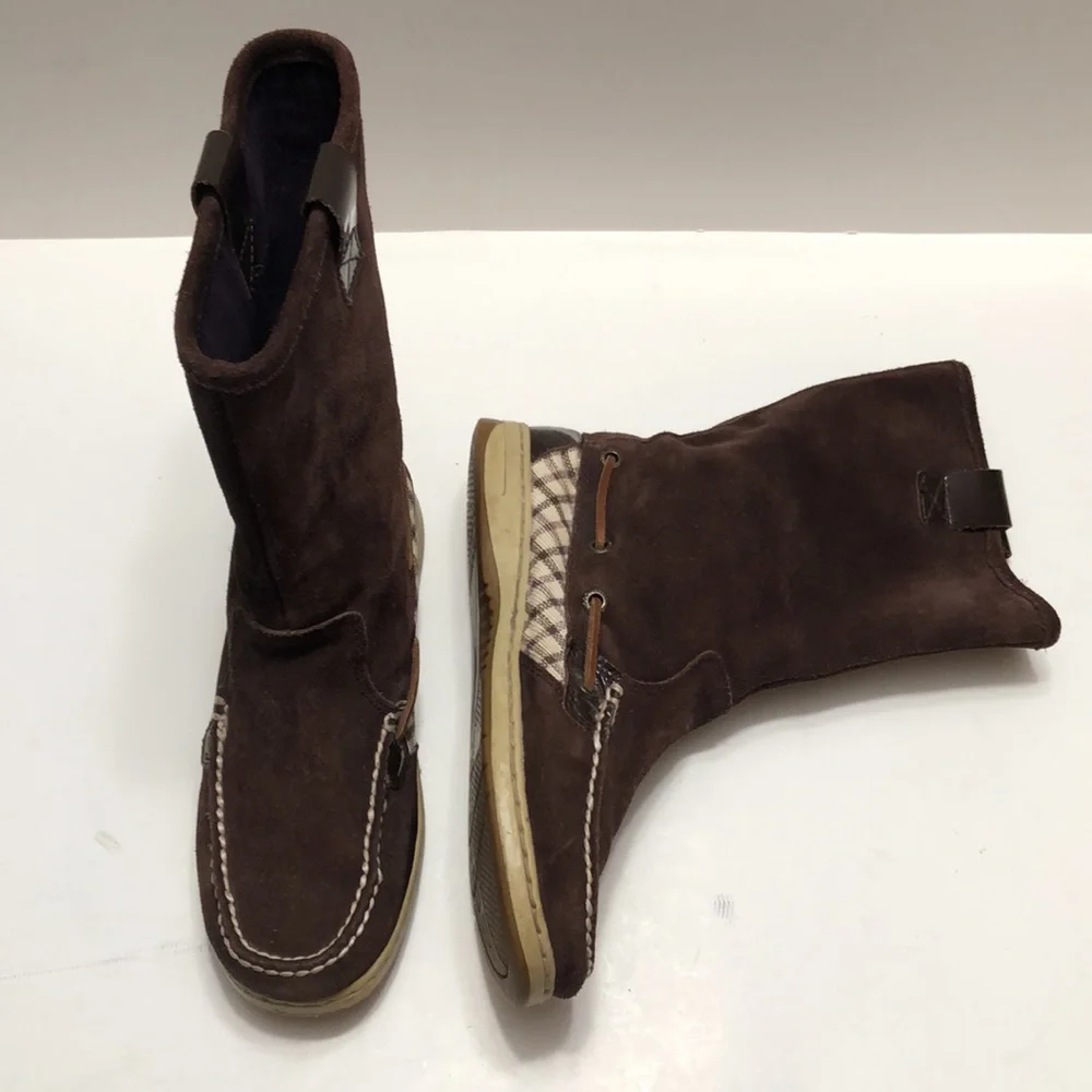 Sperry Topslider Brown Leather Pull-on Winter Boots size 6M